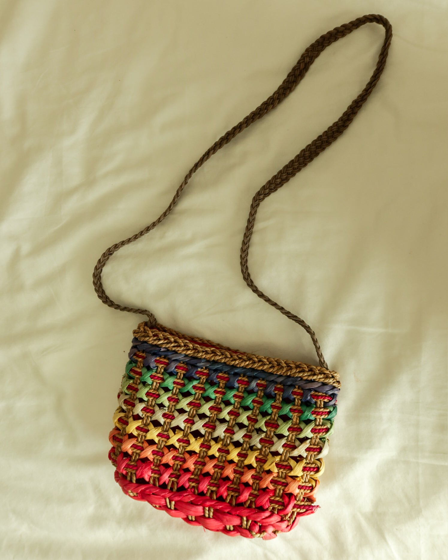 Rainbow Woven Crossbody Bag