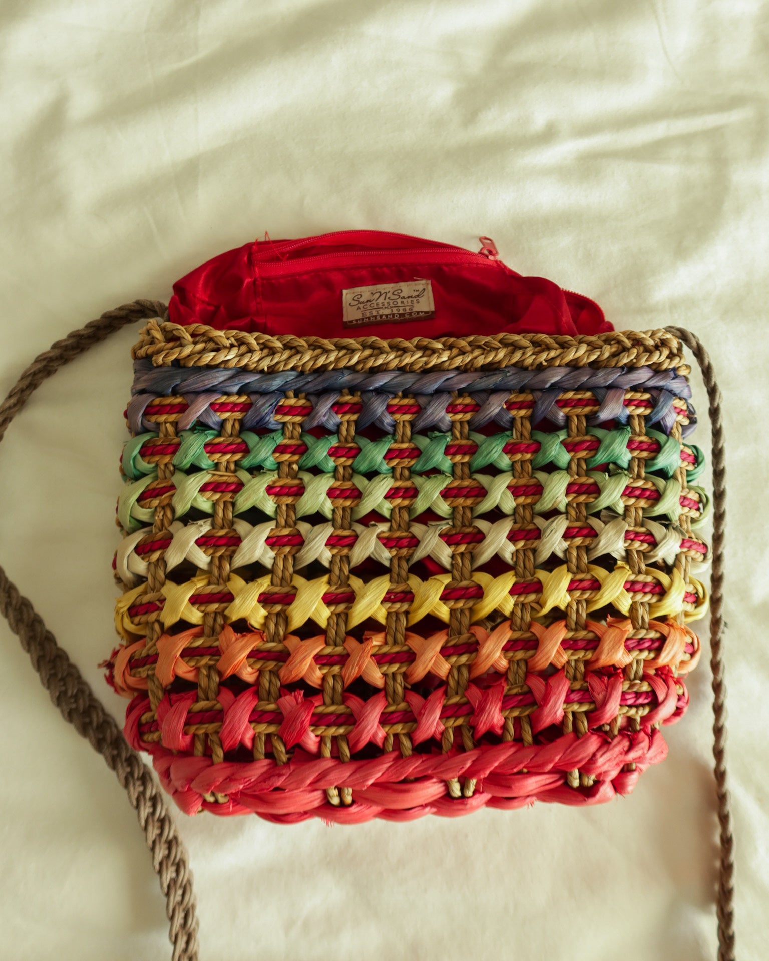 Rainbow Woven Crossbody Bag