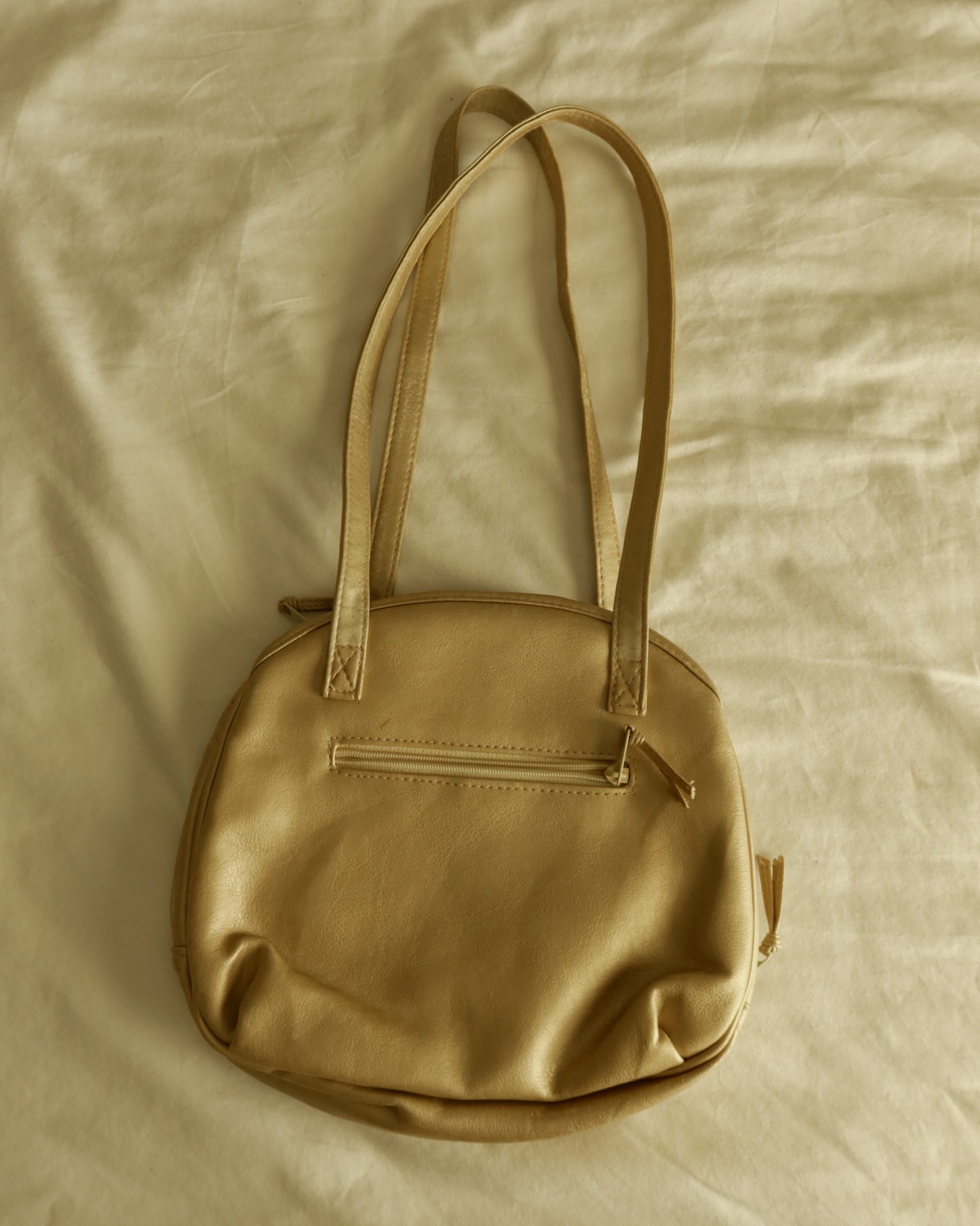 Shiny Vintage Patchwork Leather Shoulder Bag